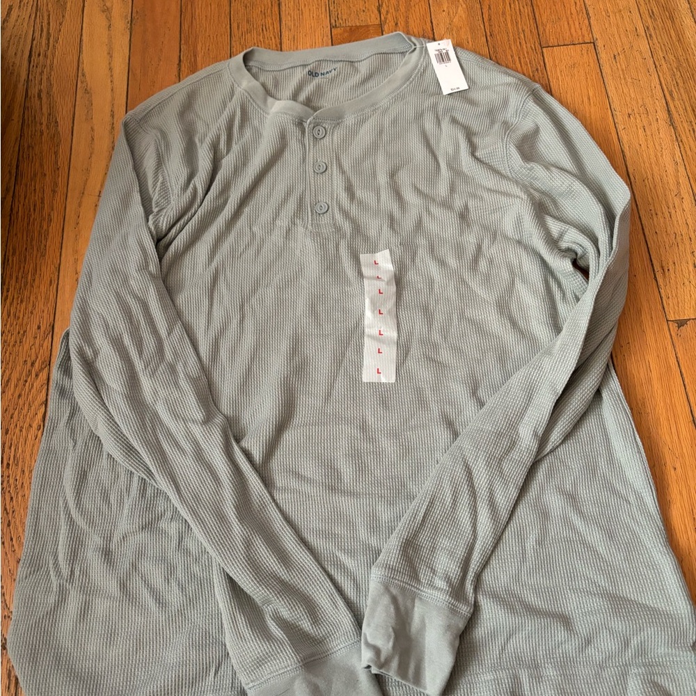 Men's Gray Henley Shirt